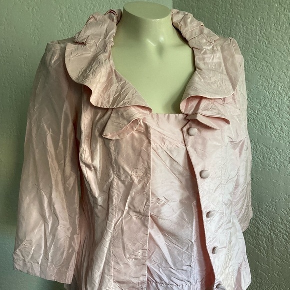𝅺SUE BLANKINSHIP dusty rose 100% silk crinkled set. MEd/ SM - Picture 2 of 12